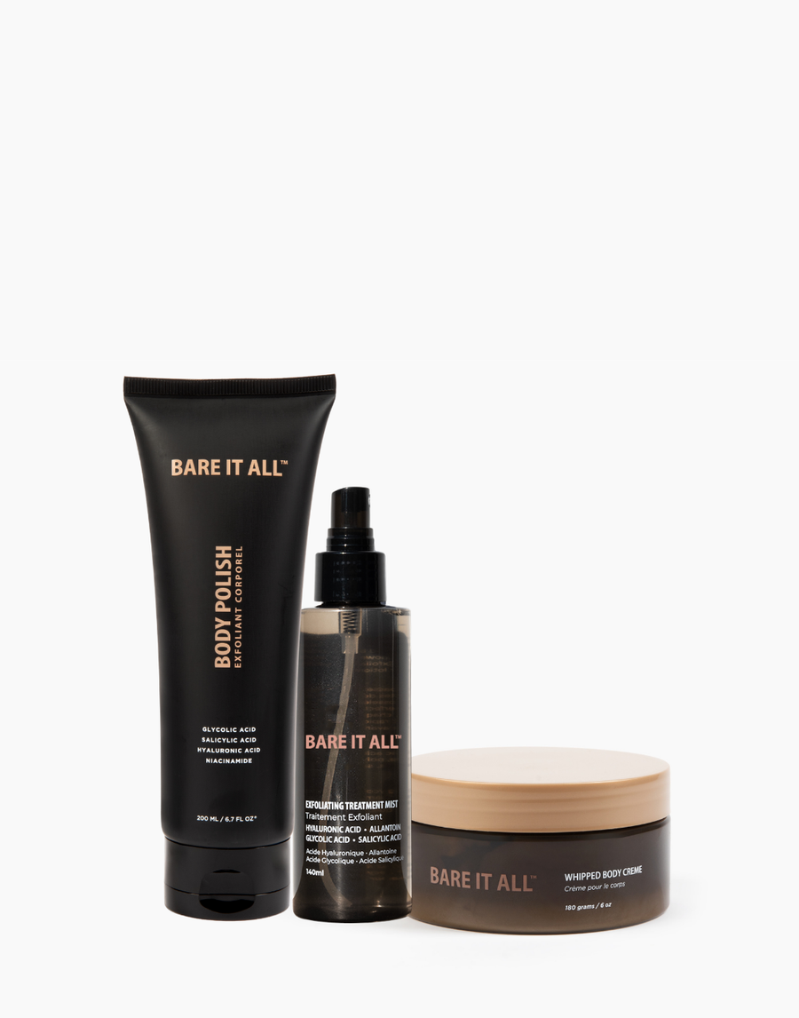 KP SMOOTHING KIT - Body Polish, Exfoliating Treatment Mist, Whipped Body Creme