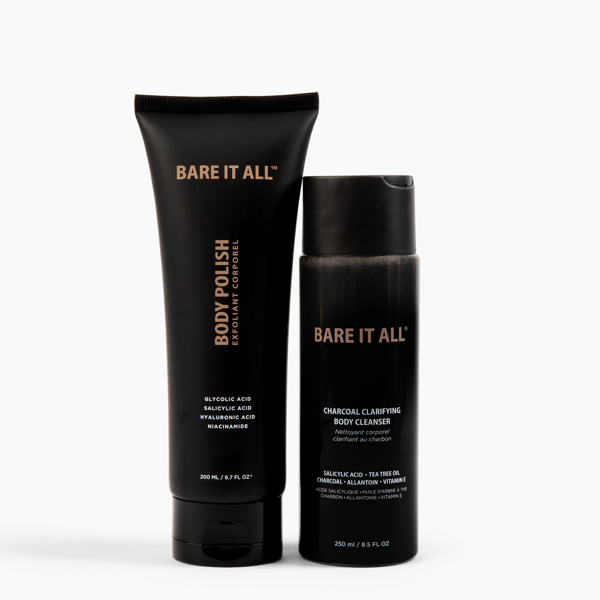 SHOWER KIT: CLARIFYING CHARCOAL BODY CLEANSER & BODY POLISH